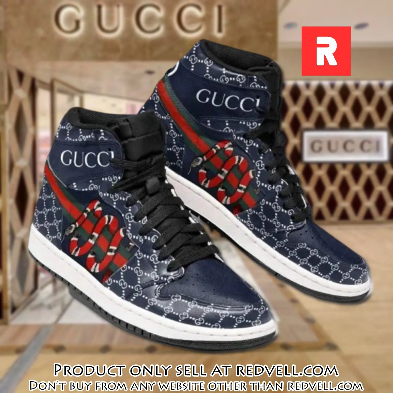 Gucci snake blue high air jordan sneakers shoes hot  gifts unisex rv3451446
